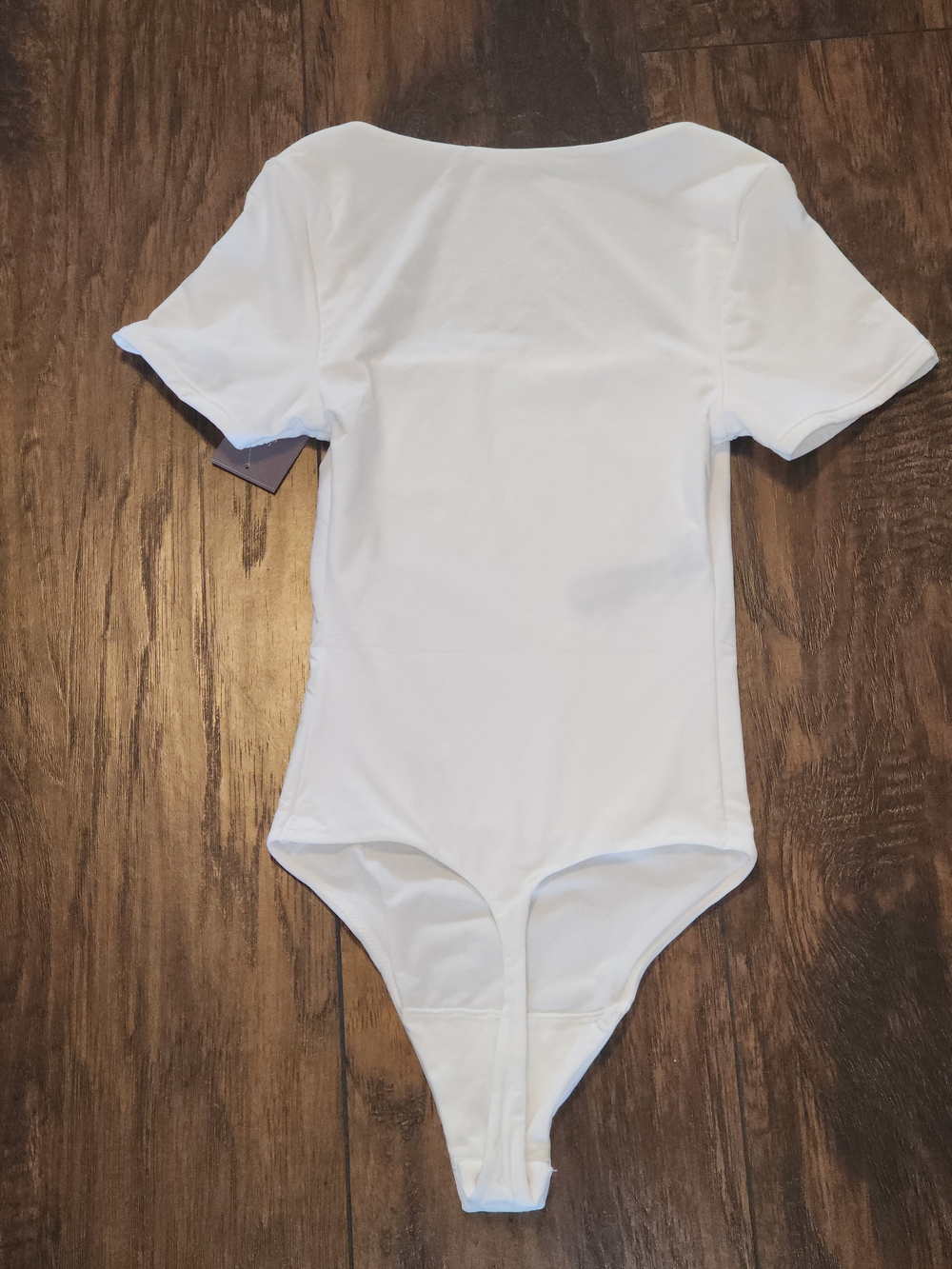 Auden Womens Size XS Short Sleeve Bodysuit Comfortable Soft Natural Look White - Picture 6 of 6